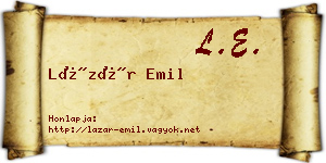 Lázár Emil névjegykártya