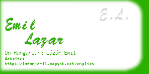 emil lazar business card